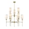 Z-Lite Emily 9 Light Chandelier, Rubbed Brass & Off White 3033-9RB - alternate 1